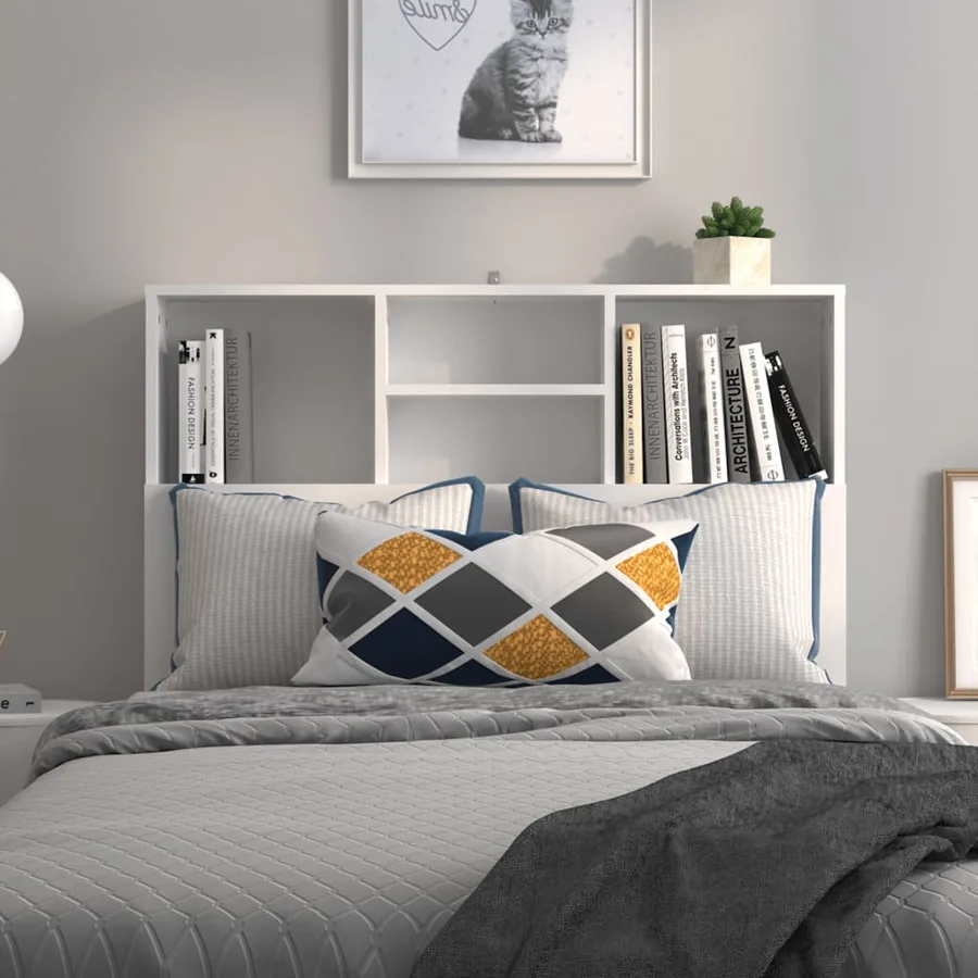 Armoire de tête de lit Blanc 100x19x103,5 cm - 3