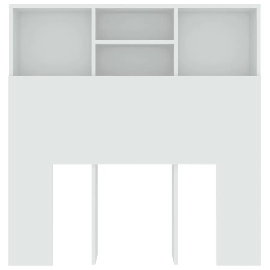 Armoire de tête de lit Blanc 100x19x103,5 cm - 4