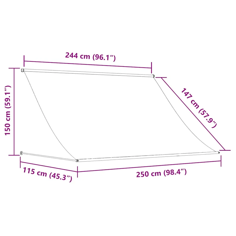 Auvent rétractable 250x150 cm Crème - 8