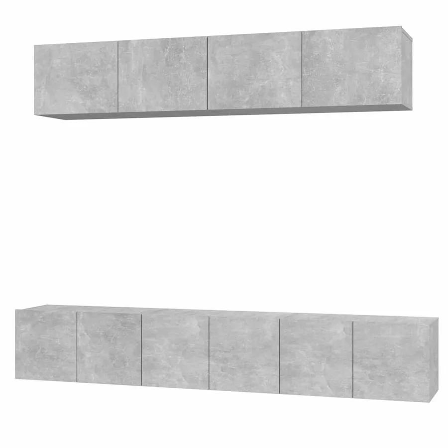 Ensemble de meubles TV 5 pcs Gris béton Bois d'ingénierie - 2
