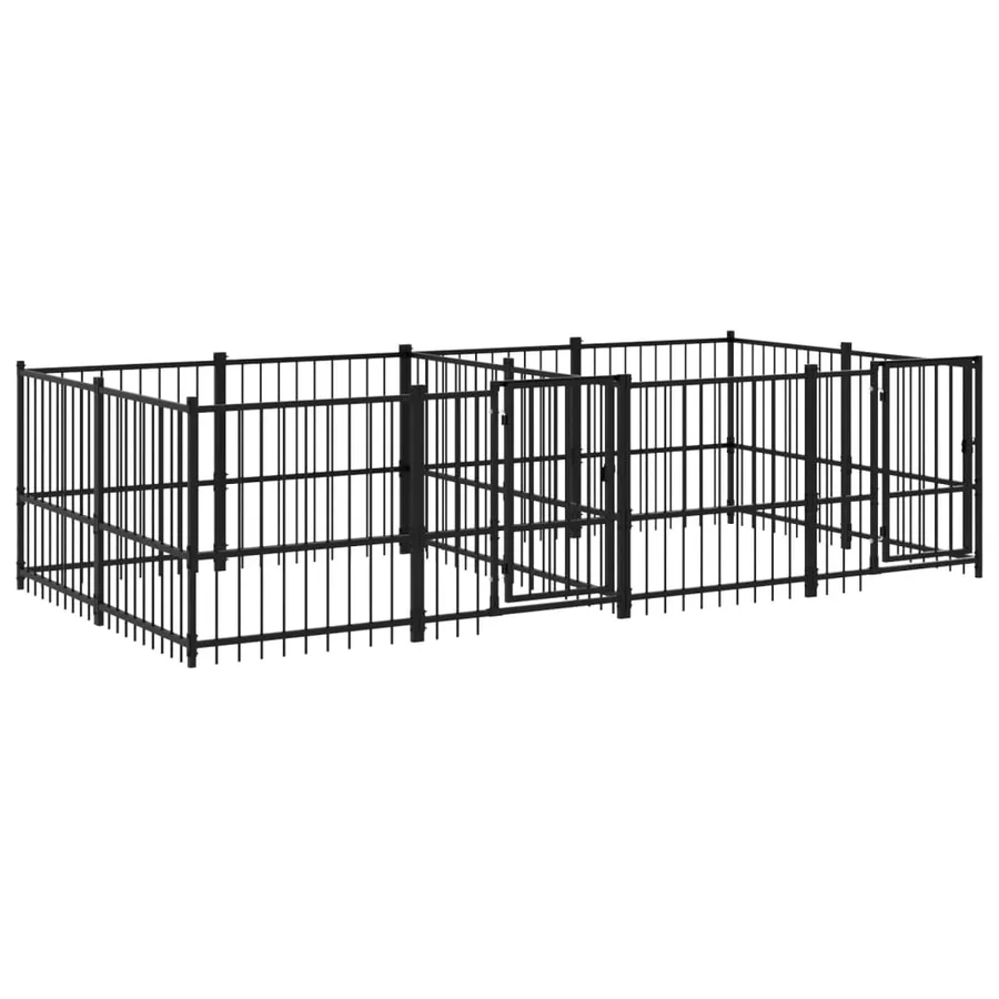 Chenil d'extérieur pour chiens Acier 7,51 m² - 2