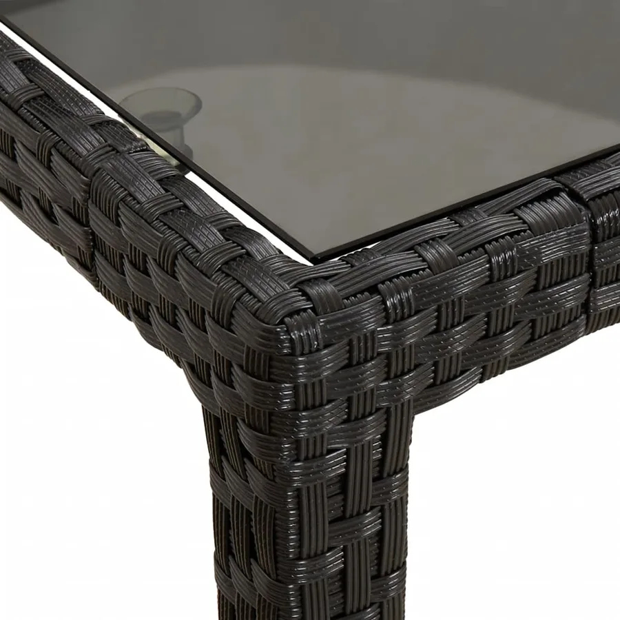 Ensemble à manger de jardin coussins 5pcs Noir Résine tressée - 8