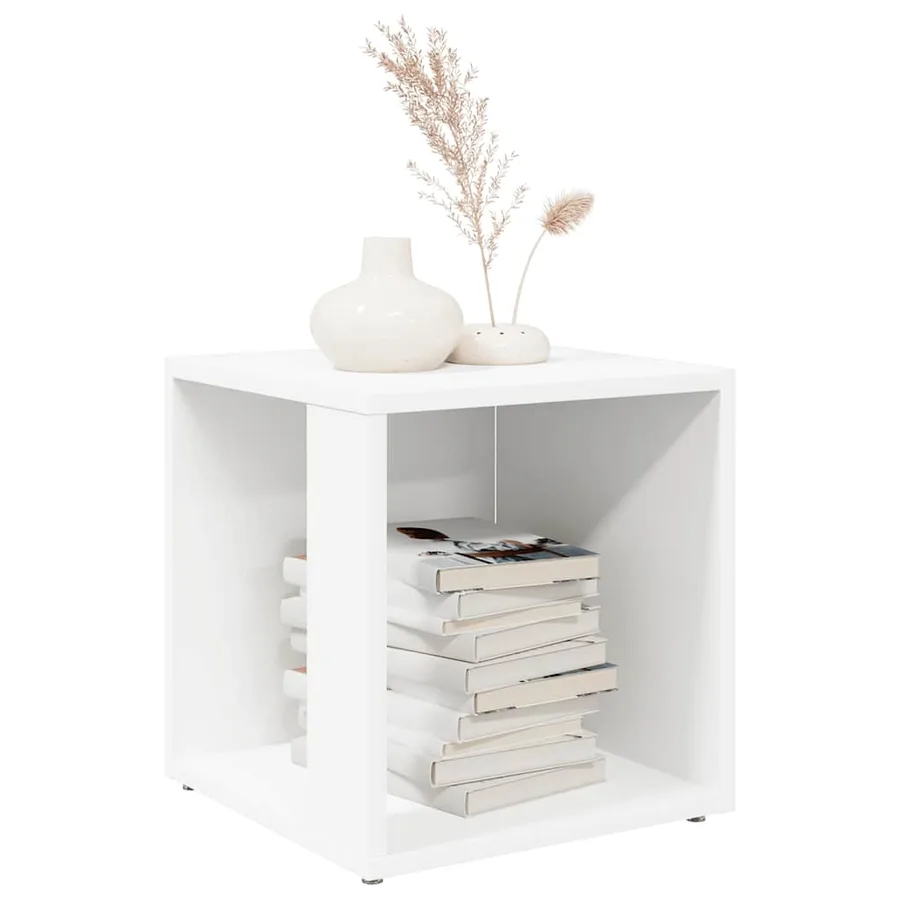 Table d'appoint Blanc 33x33x34,5 cm Aggloméré - 6