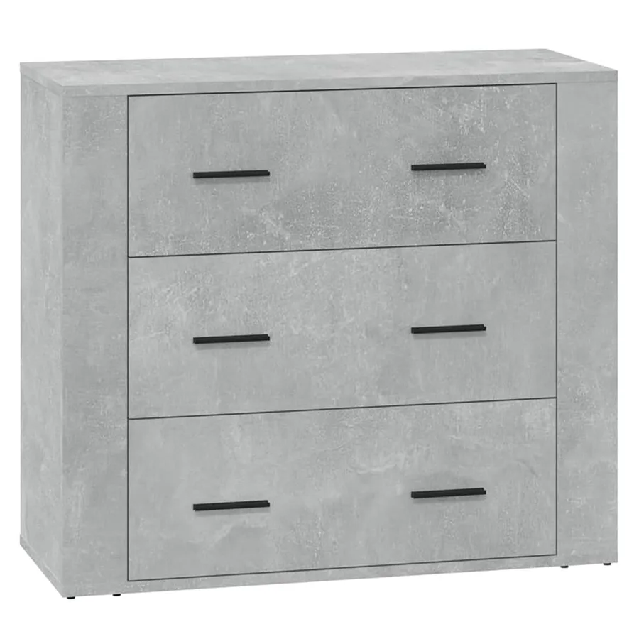 Buffets 3 pcs gris béton bois d'ingénierie - 7