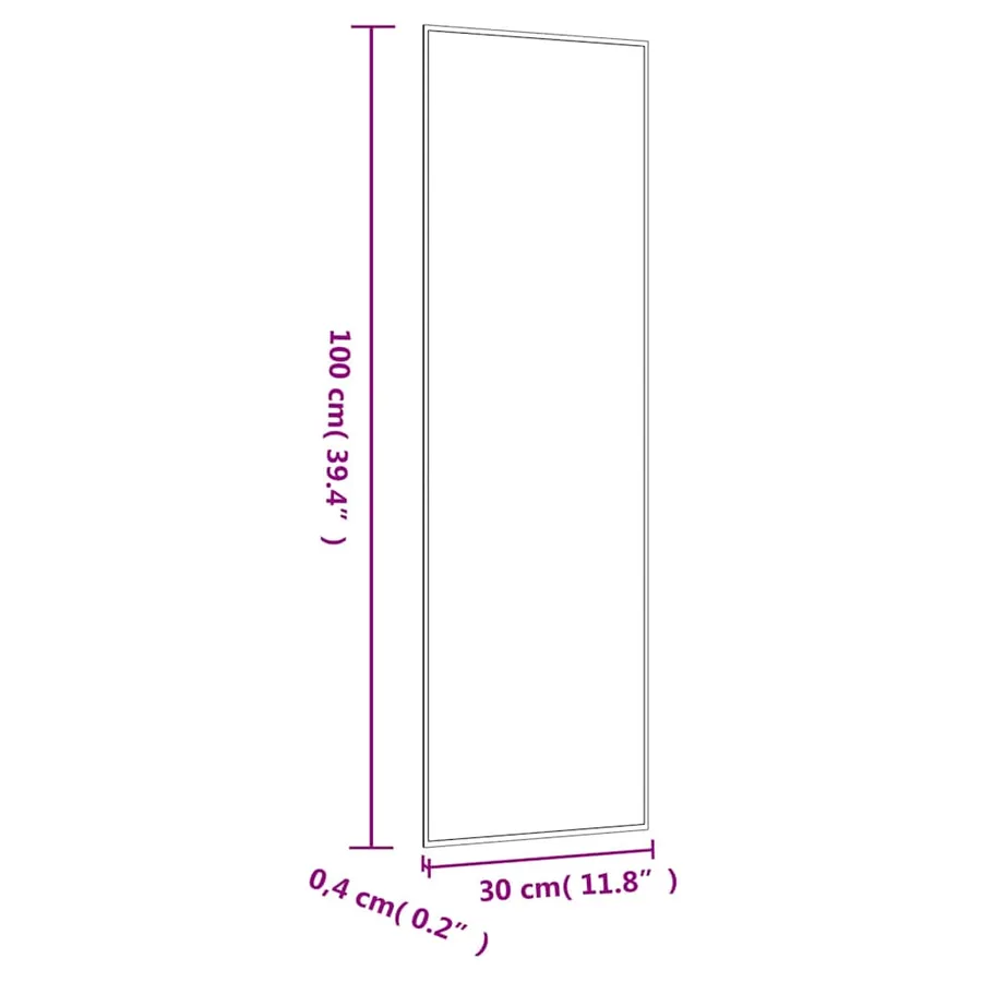 Miroir mural 30x100 cm Verre Rectangulaire - 6