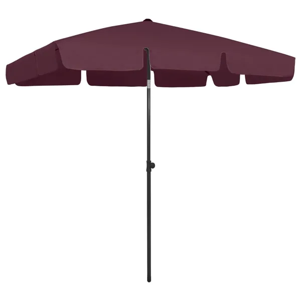 Parasol de plage rouge bordeaux 200x125 cm