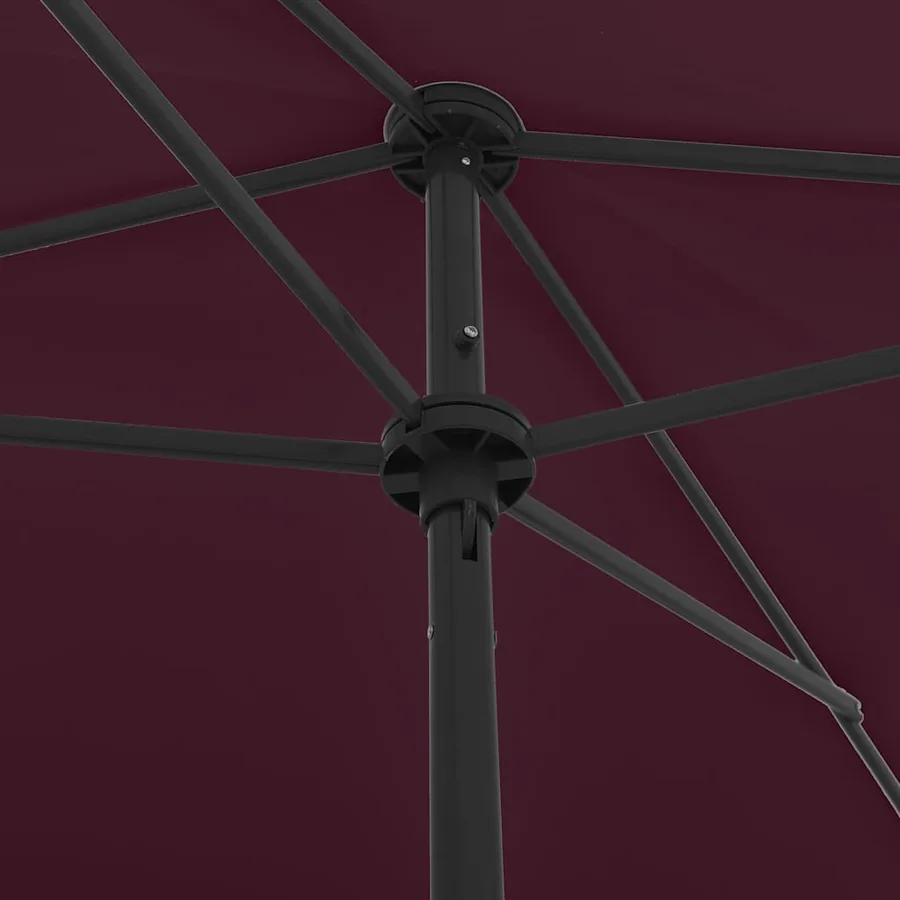 Parasol de plage rouge bordeaux 200x125 cm - 6