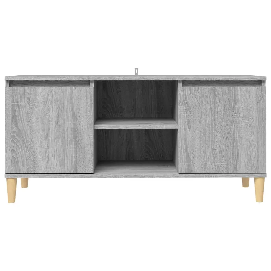 Meuble TV avec pieds en bois solide Sonoma gris 103,5x35x50 cm - 3