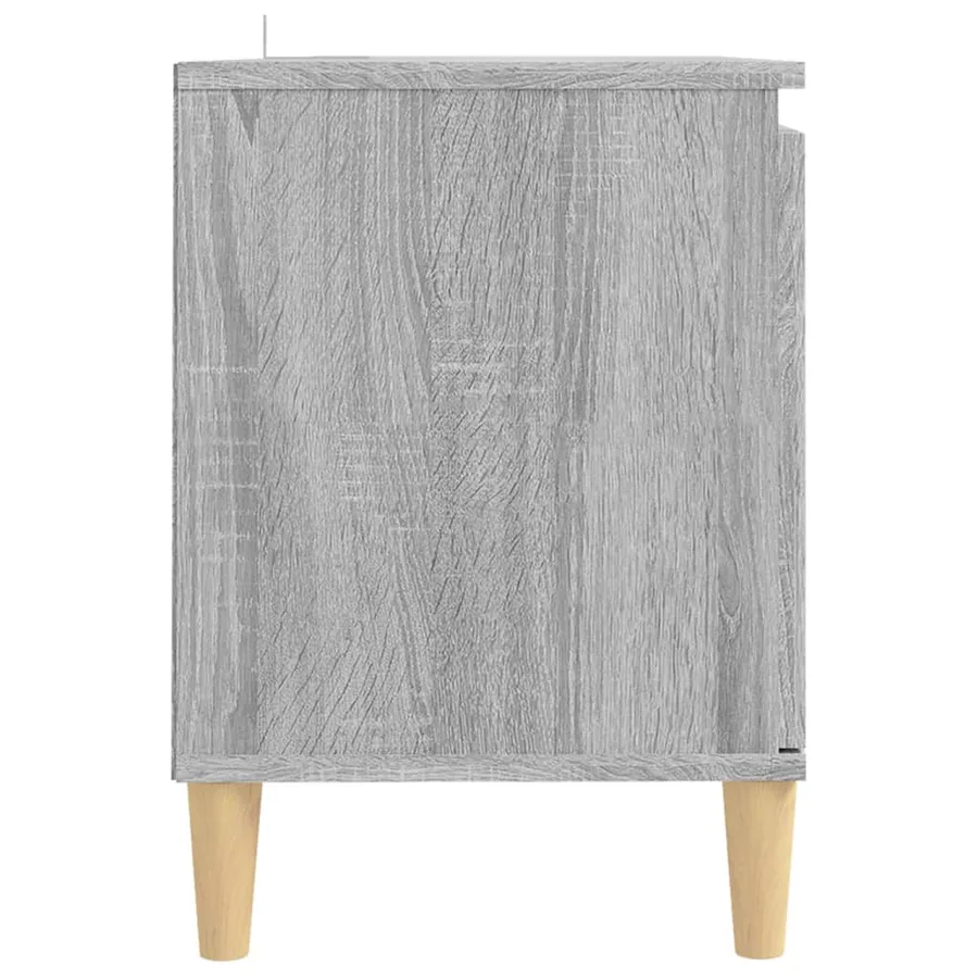 Meuble TV avec pieds en bois solide Sonoma gris 103,5x35x50 cm - 5