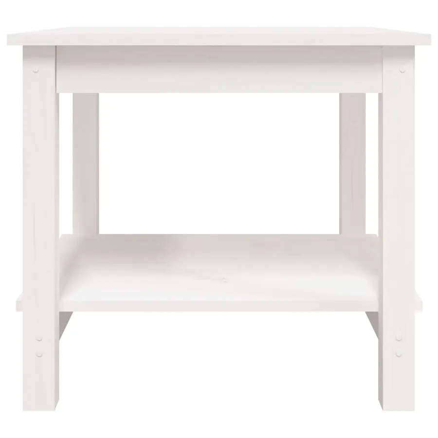 Table basse Blanc 50x50x45 cm Bois massif de pin - 5