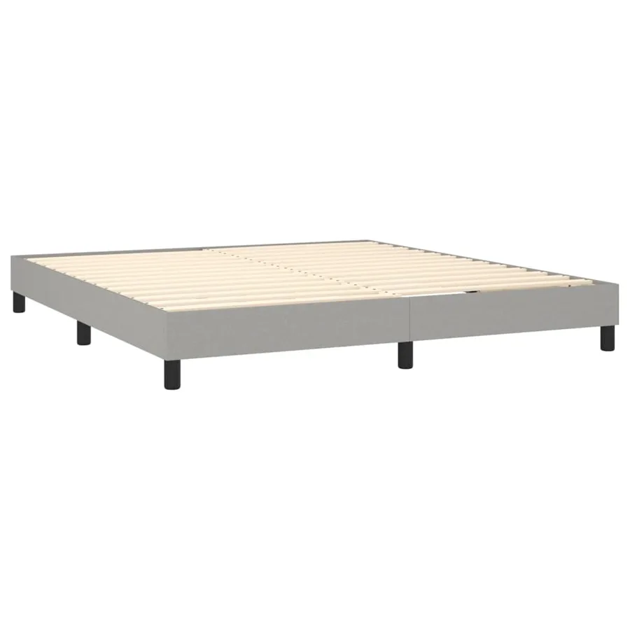 Sommier à lattes de lit et matelas et LED Gris clair 180x200 cm - 5