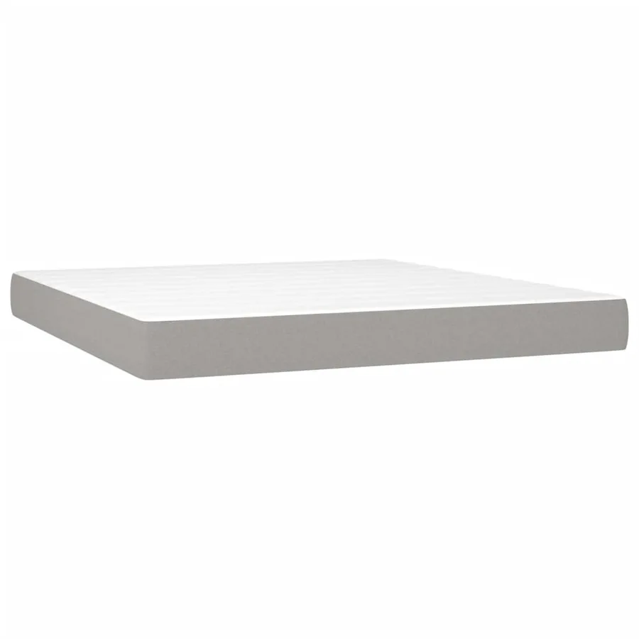 Sommier à lattes de lit et matelas et LED Gris clair 180x200 cm - 6