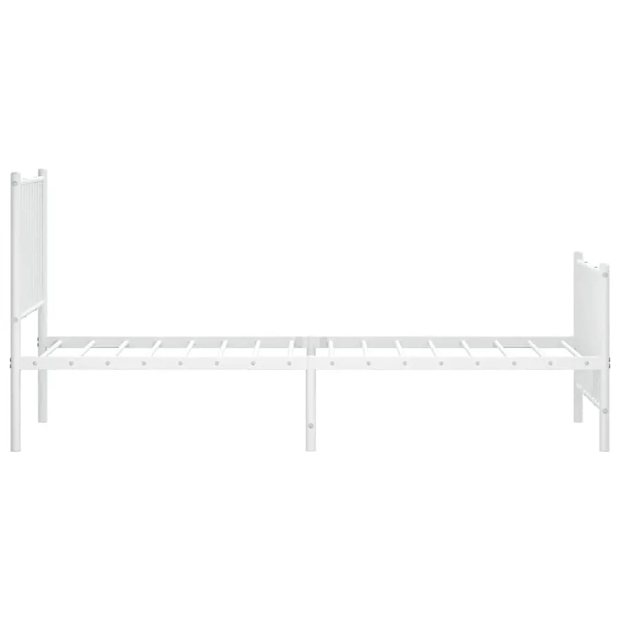 Cadre de lit métal sans matelas avec pied de lit blanc 80x200cm - 6