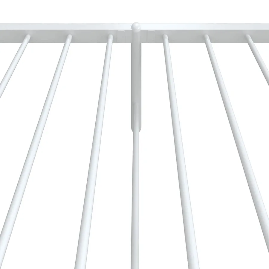 Cadre de lit métal sans matelas avec pied de lit blanc 80x200cm - 8