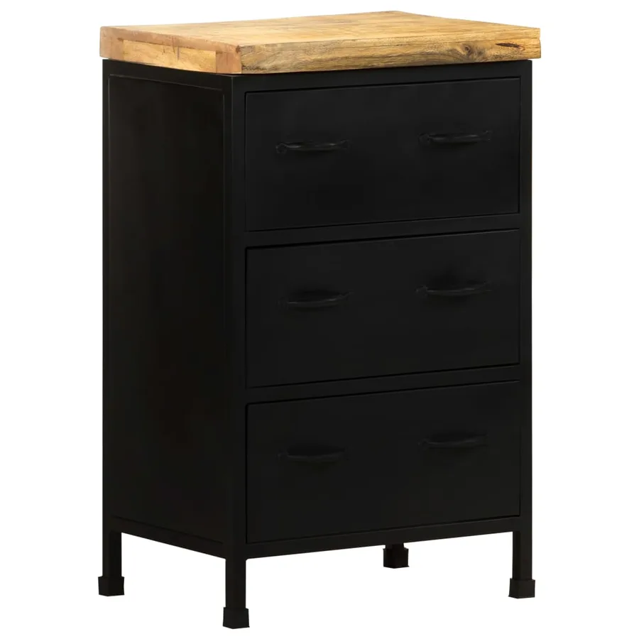 Buffet 47x35x76 cm Bois de manguier brut - 10
