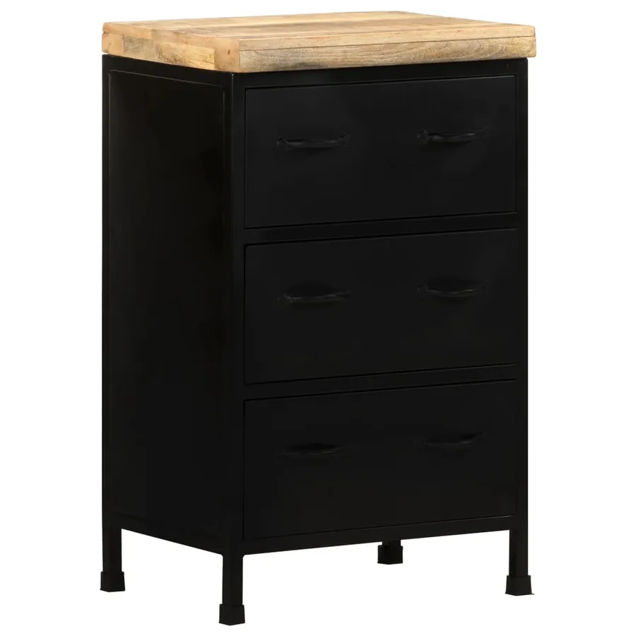 Buffet 47x35x76 cm Bois de manguier brut - 11