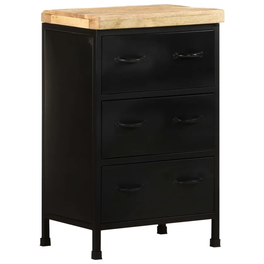 Buffet 47x35x76 cm Bois de manguier brut - 12