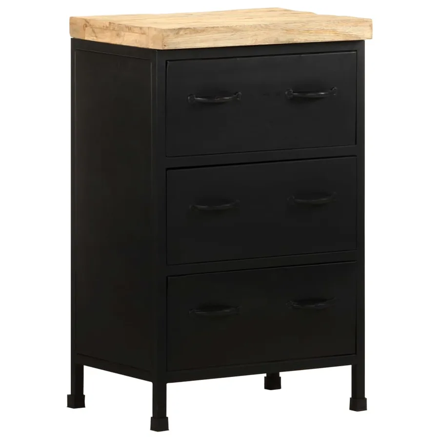 Buffet 47x35x76 cm Bois de manguier brut - 13