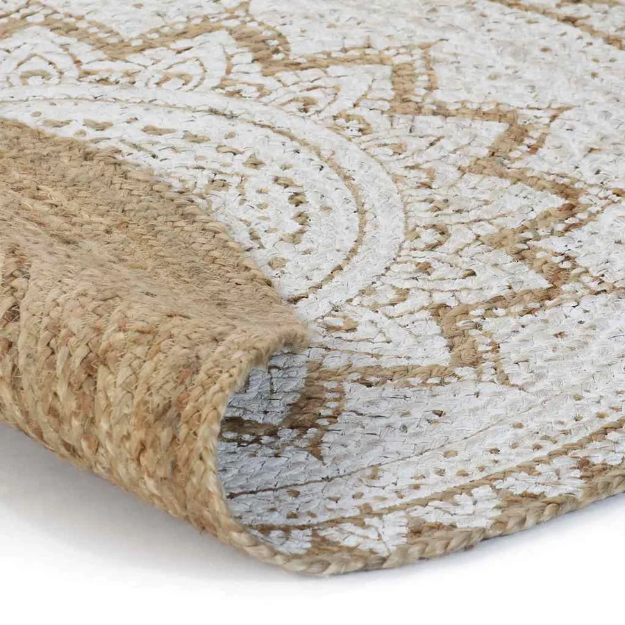 Tapis de sol Jute tressée imprimée 210 cm Rond - 2