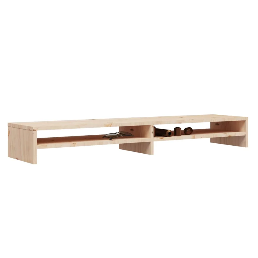 Support de moniteur 100x24x13 cm Bois de pin solide - 4