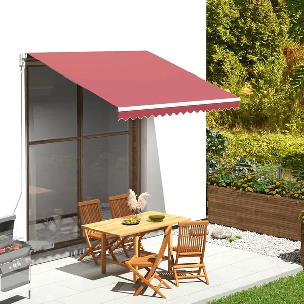 Tissu de remplacement pour auvent bordeaux rouge 3x2,5 m polyester