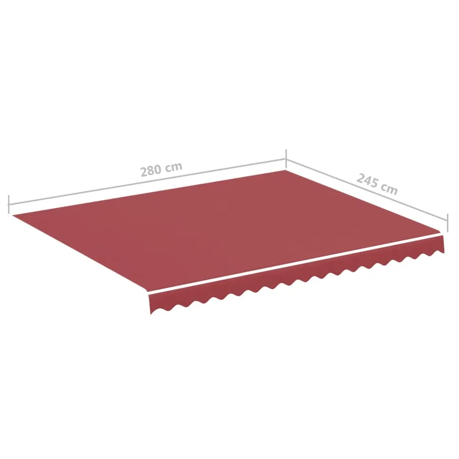 Tissu de remplacement pour auvent bordeaux rouge 3x2,5 m polyester - 6