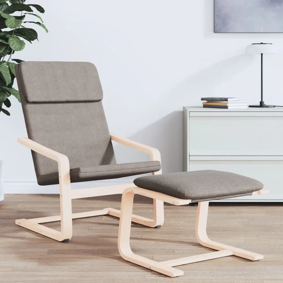 Chaise de relaxation Taupe Tissu - 3