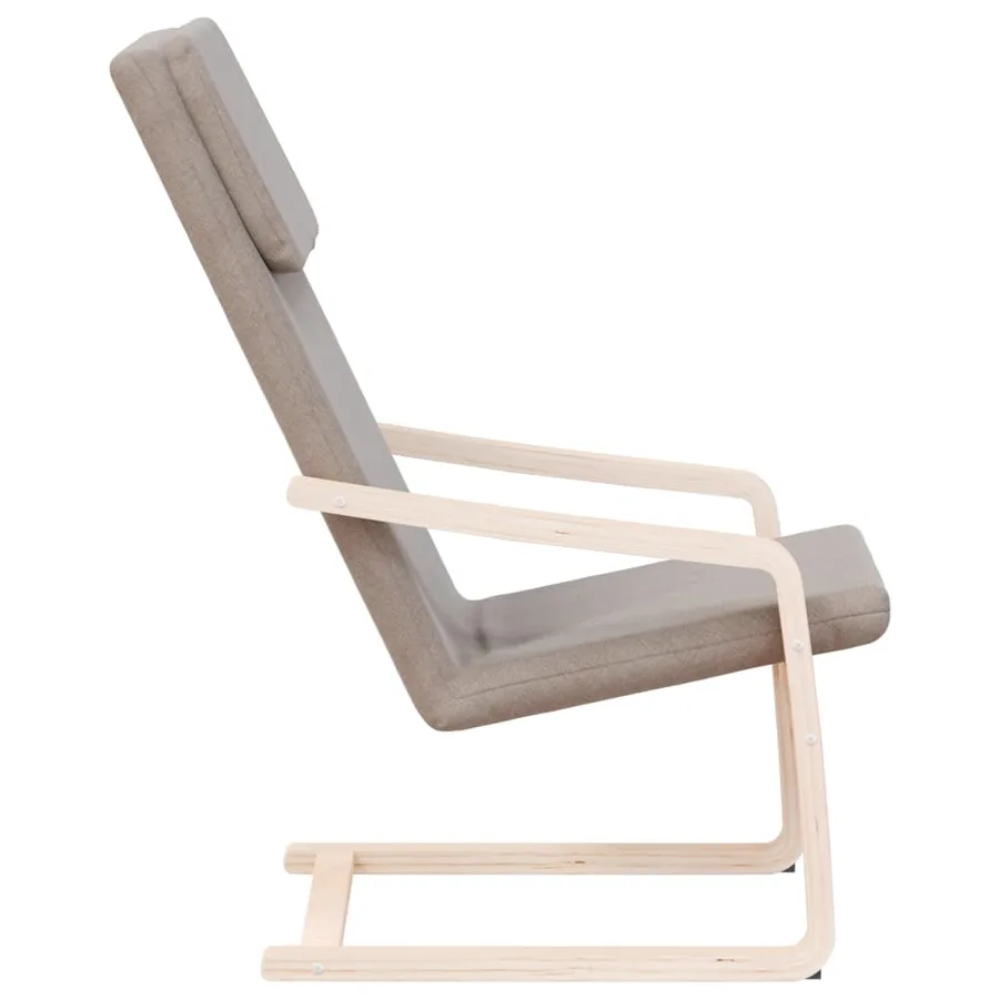 Chaise de relaxation Taupe Tissu - 5