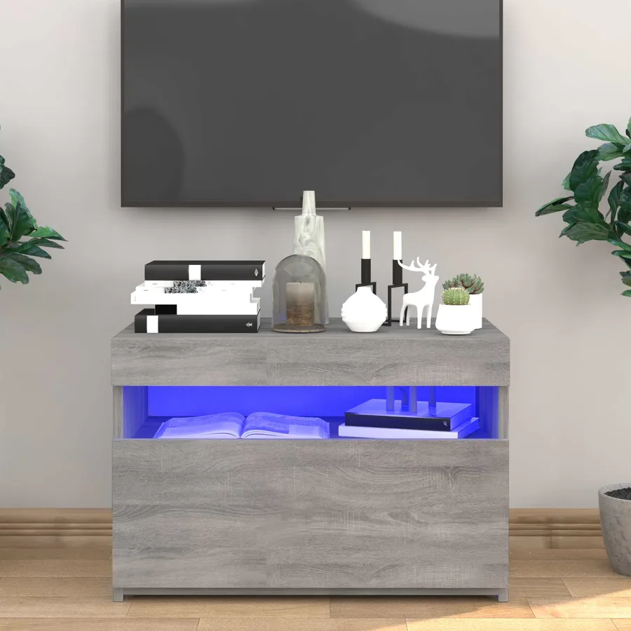 Meuble TV avec lumières LED Sonoma gris 60x35x40 cm - 2