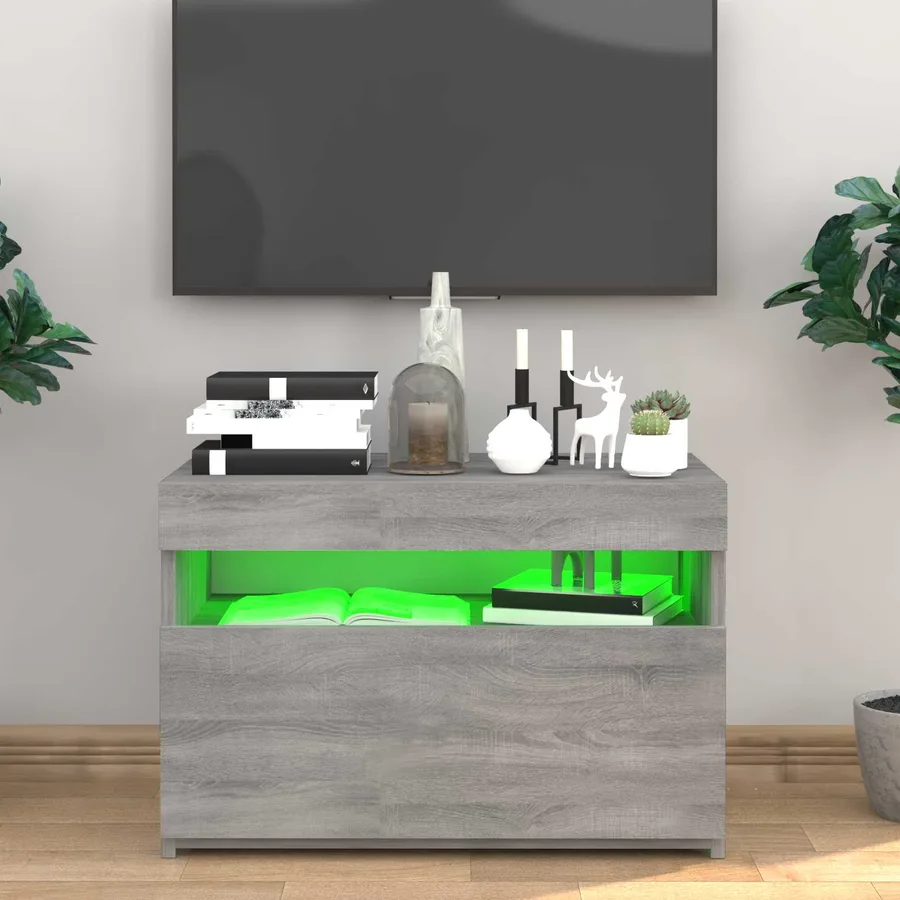 Meuble TV avec lumières LED Sonoma gris 60x35x40 cm - 3
