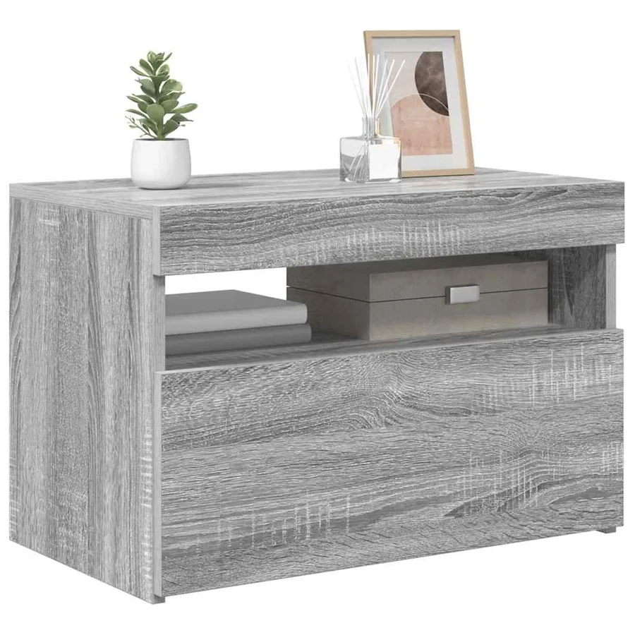 Meuble TV avec lumières LED Sonoma gris 60x35x40 cm - 9