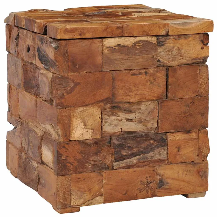 Tabouret de rangement Bois de teck massif - 11