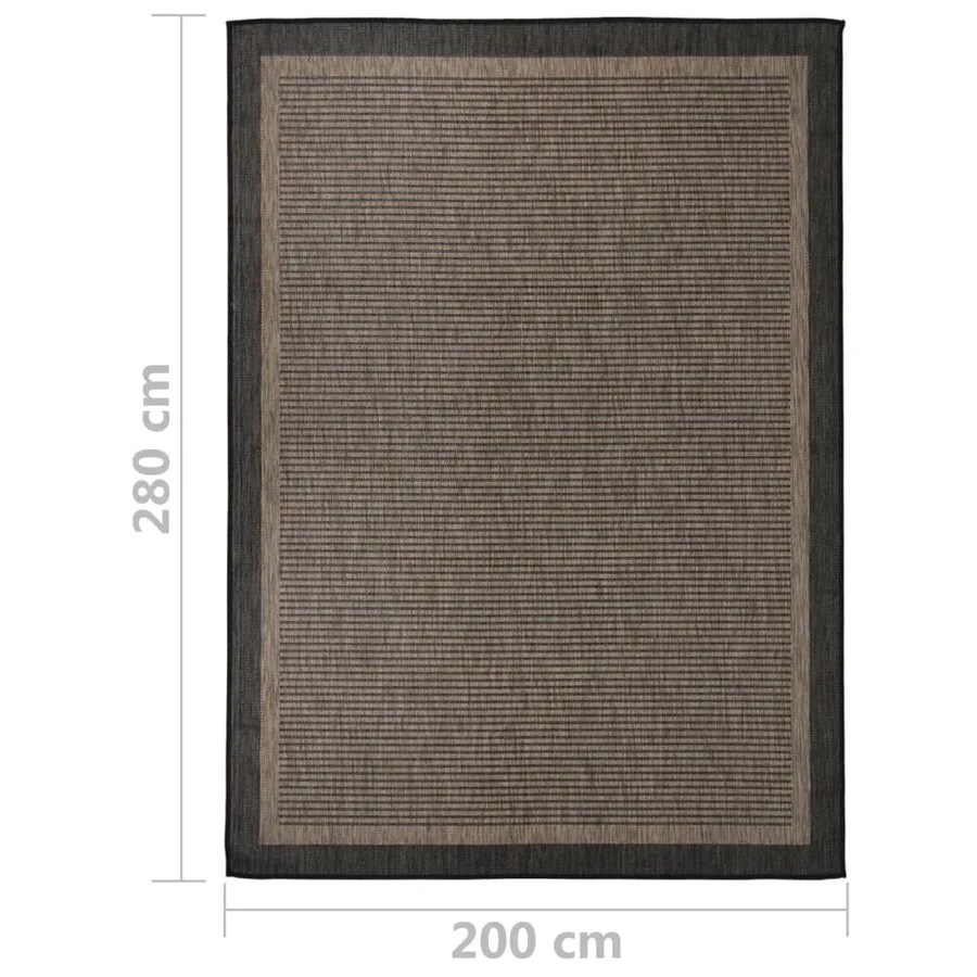 Tapis à tissage plat d'extérieur 200x280 cm Marron foncé - 6