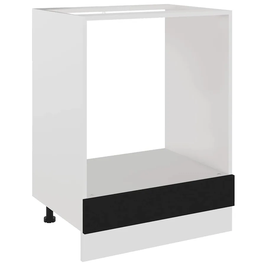 Meuble de four "Riga" noir 60 x 46 x 81,5 cm Bois d'ingénierie - 2