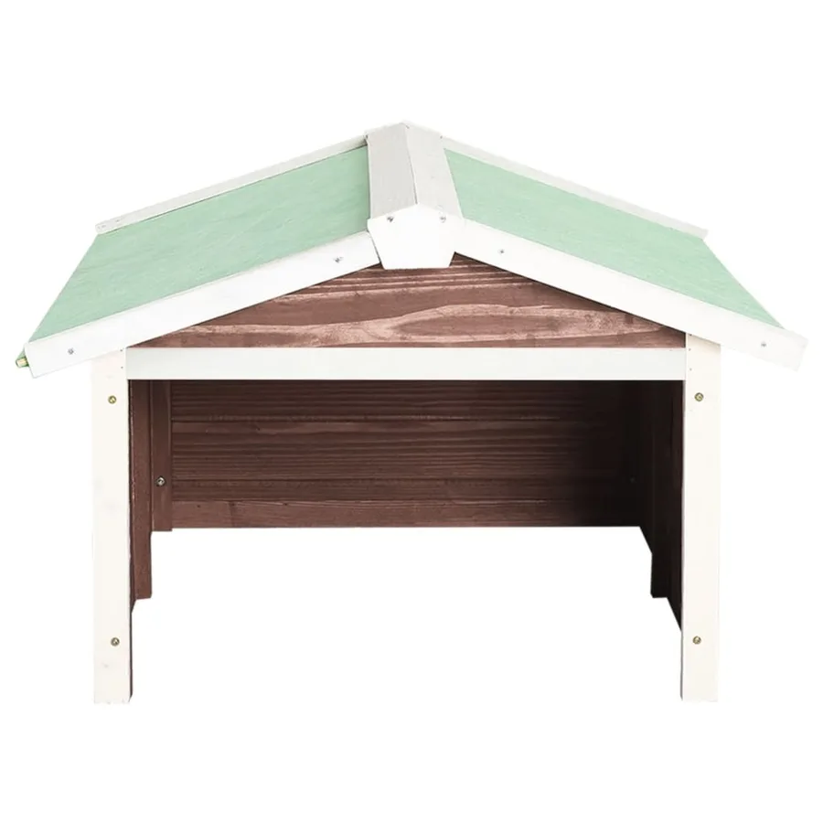 Garage de tondeuse à gazon 72x87x50 cm Moka et blanc Sapin - 4