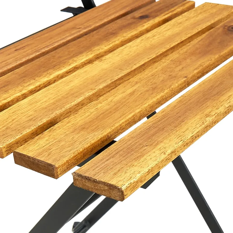 Chaises pliables de jardin lot de 2 Acier et Bois acacia solide - 8