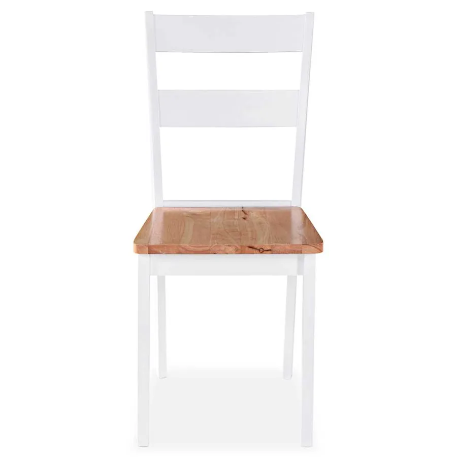 Chaises à manger lot de 6 blanc bois d'hévéa massif - 3