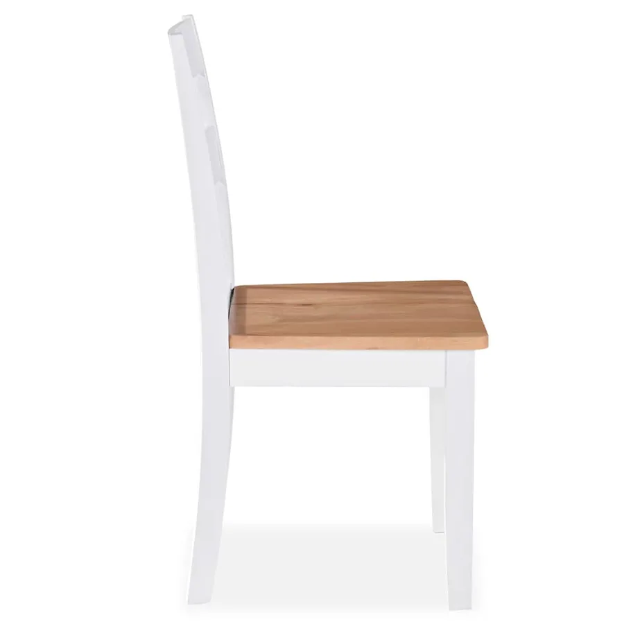 Chaises à manger lot de 6 blanc bois d'hévéa massif - 4