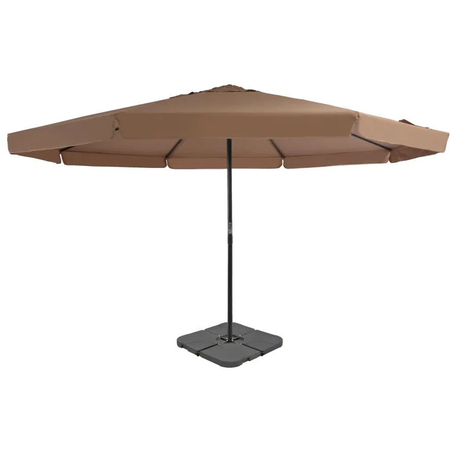 Parasol de jardin avec base portable taupe