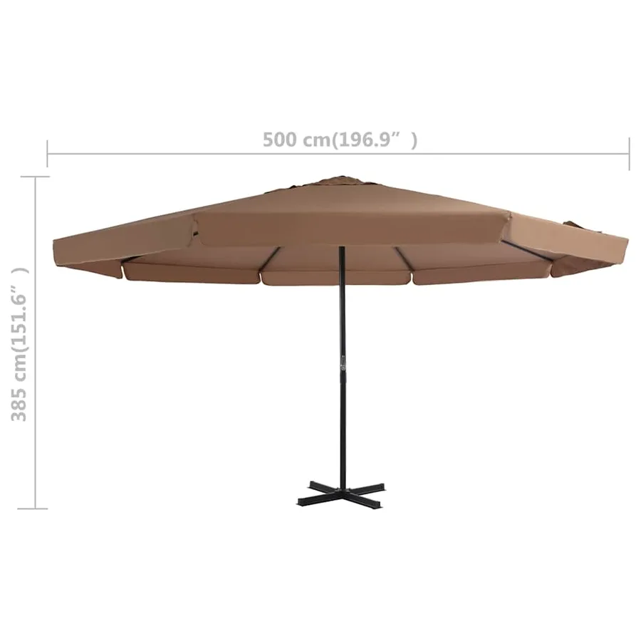Parasol de jardin avec base portable taupe - 12
