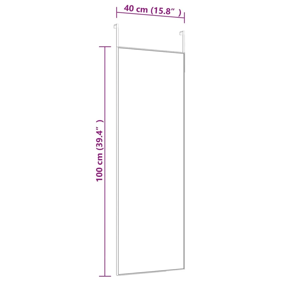 Miroir de porte Noir 40x100 cm Verre et aluminium - 4