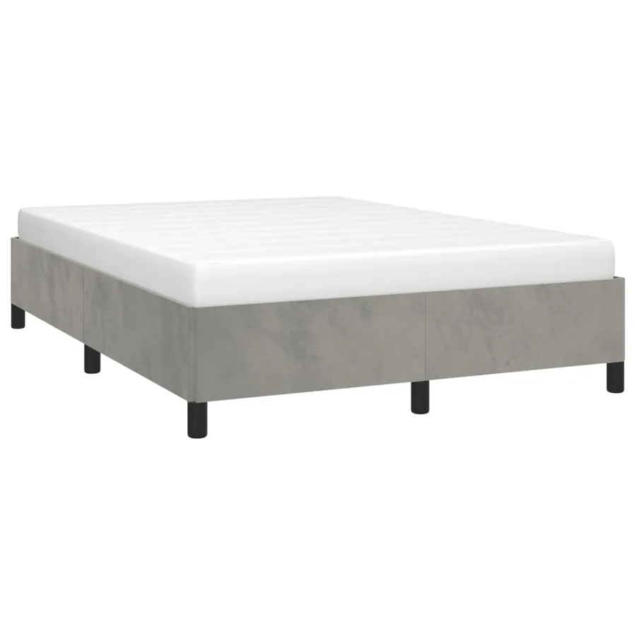 Cadre de lit sans matelas gris clair 140x200 cm velours - 3