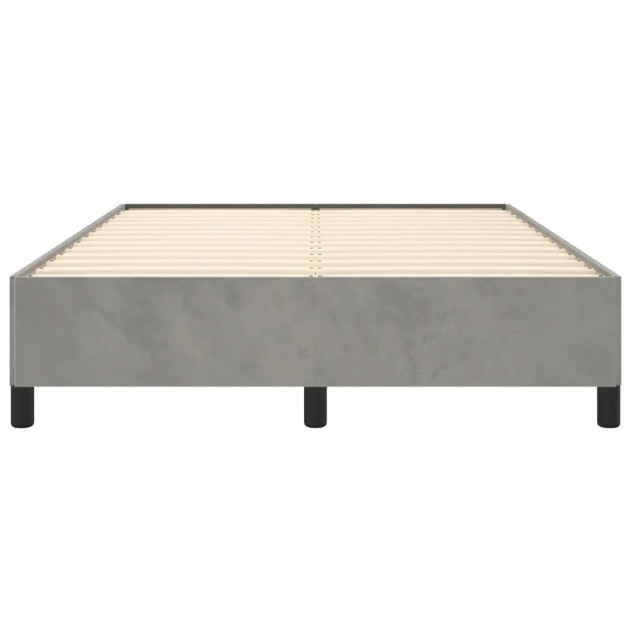 Cadre de lit sans matelas gris clair 140x200 cm velours - 5