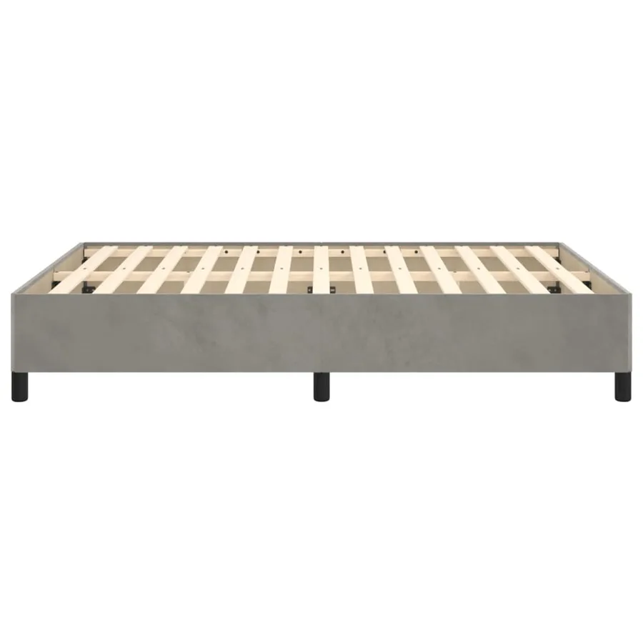 Cadre de lit sans matelas gris clair 140x200 cm velours - 6