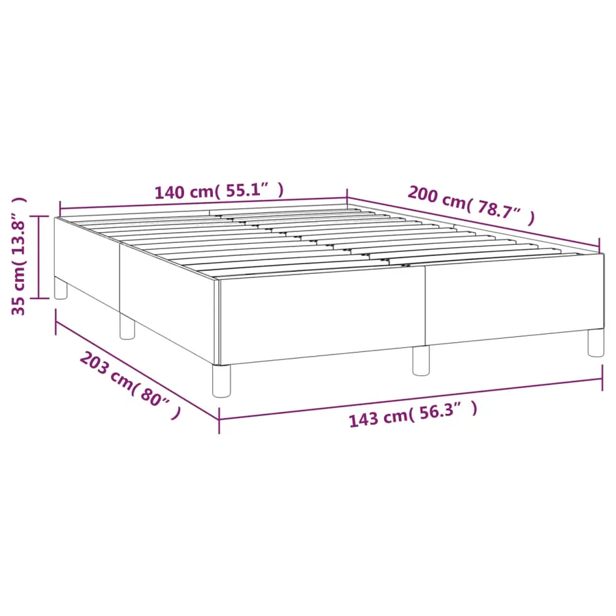 Cadre de lit sans matelas gris clair 140x200 cm velours - 9