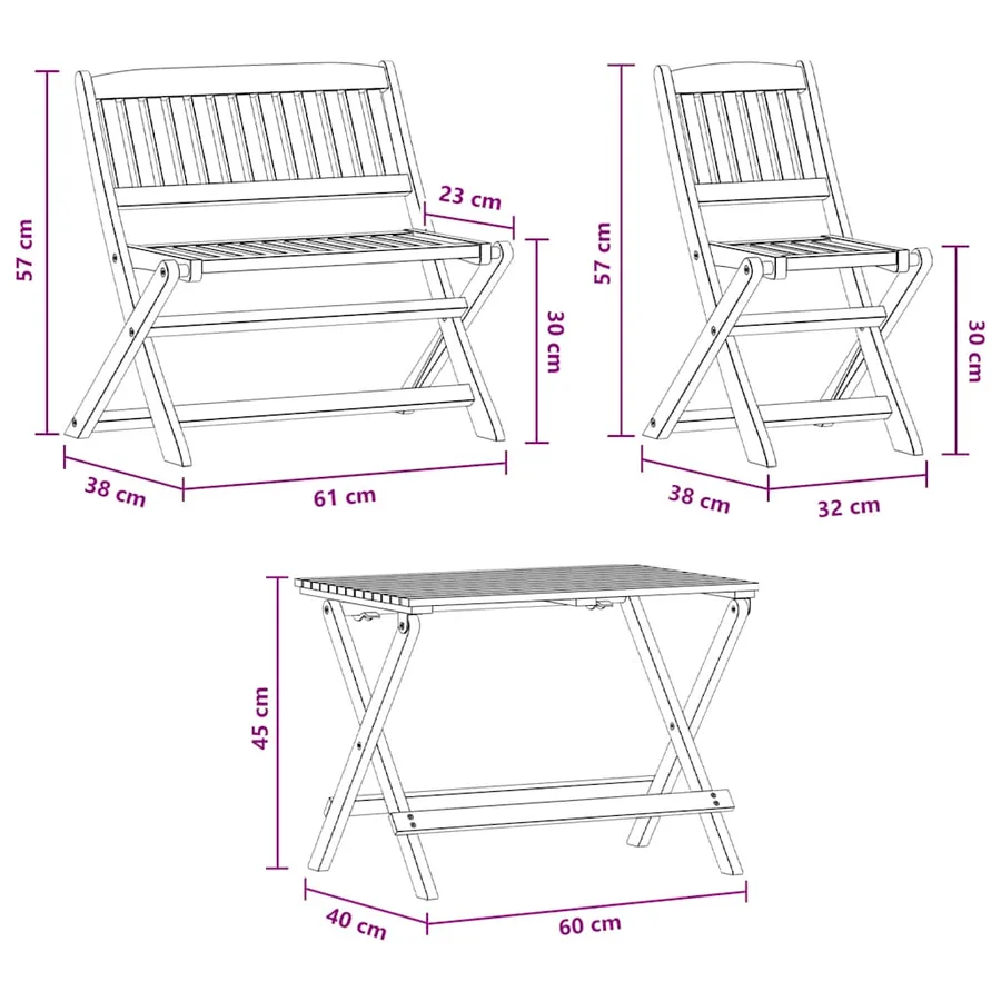 Ensemble à manger d'extérieur 4 pcs pour enfants Eucalyptus - 9