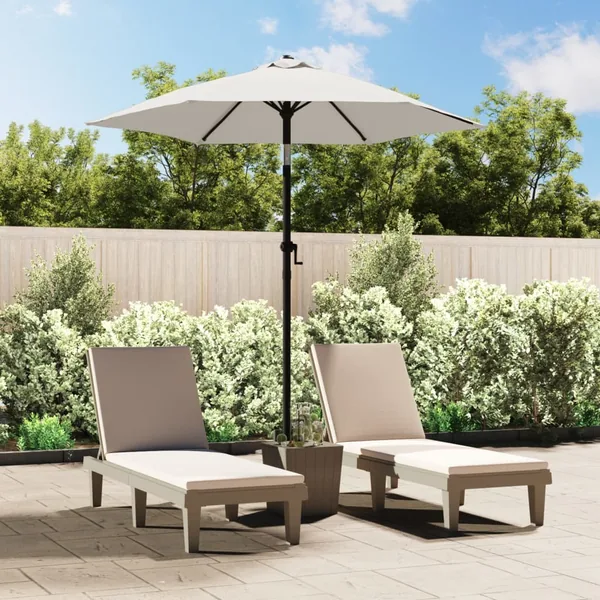 Parasol Blanc sable 200x224 cm Aluminium