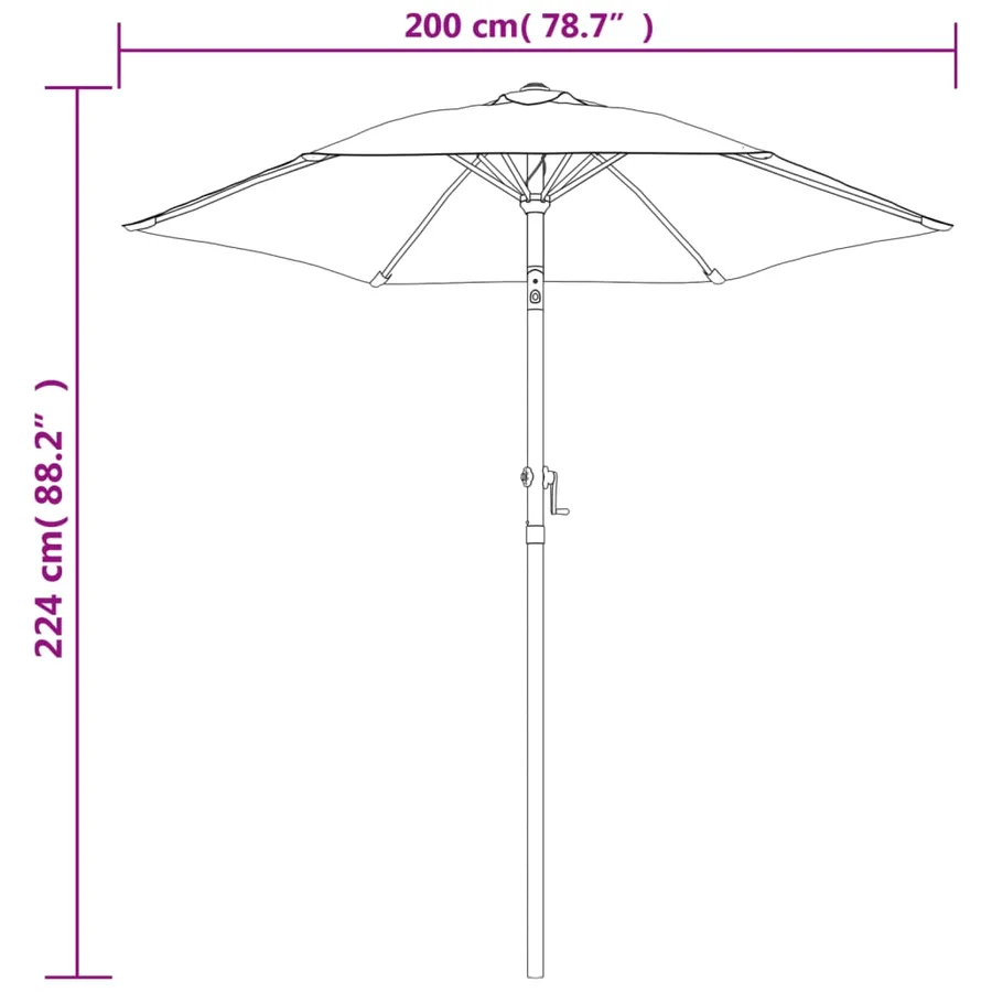 Parasol Blanc sable 200x224 cm Aluminium - 8