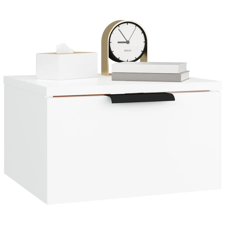 Tables de chevet murales 2 pcs blanc 34x30x20 cm - 10