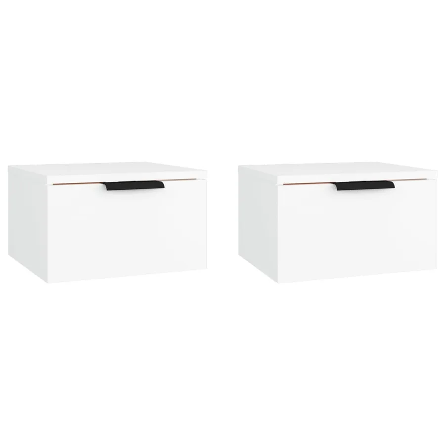 Tables de chevet murales 2 pcs blanc 34x30x20 cm - 2